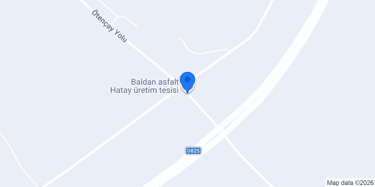 Baldan asfalt Hatay üretim tesisi konumu