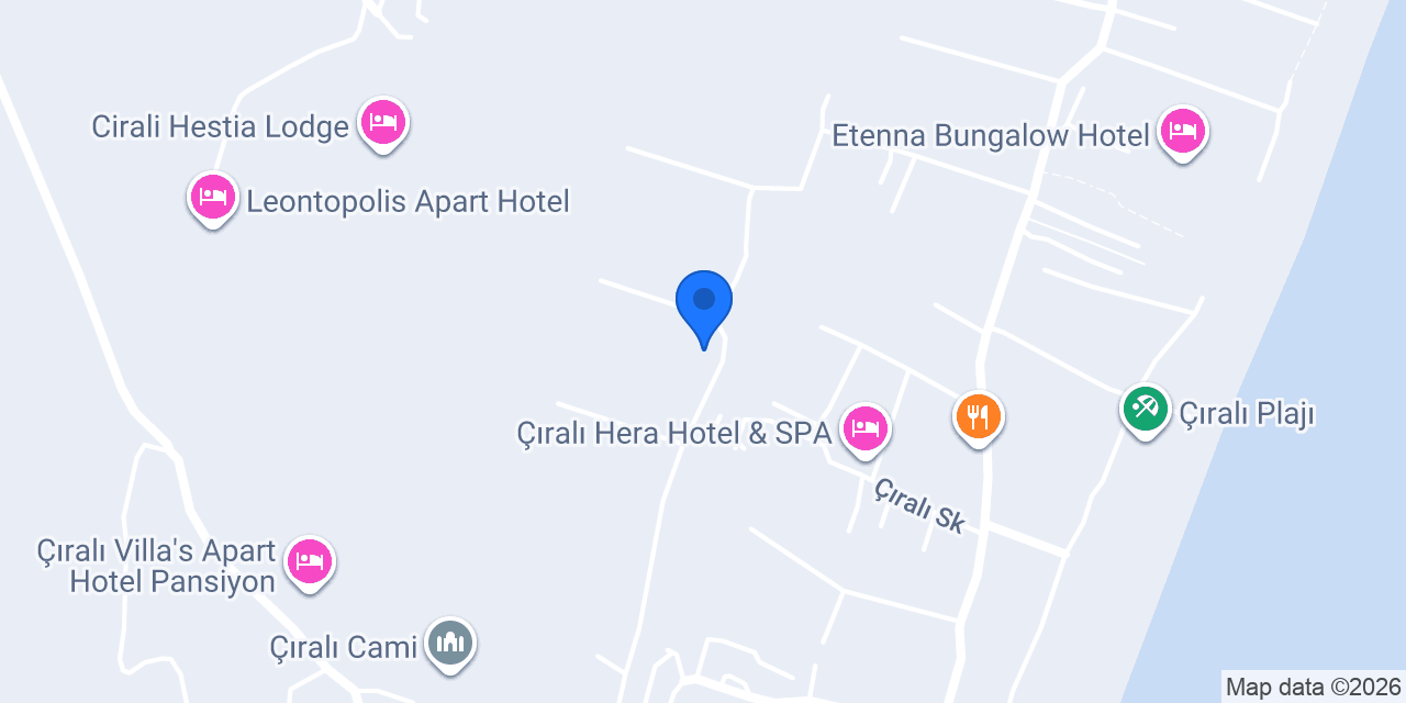 Alicra Hotel Çıralı konumu
