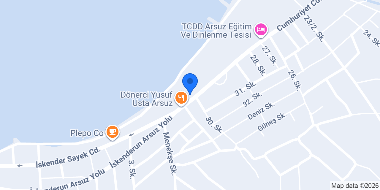 Arsuz Aile Çay Bahçesi "SAHİL PARK CAFE" konumu