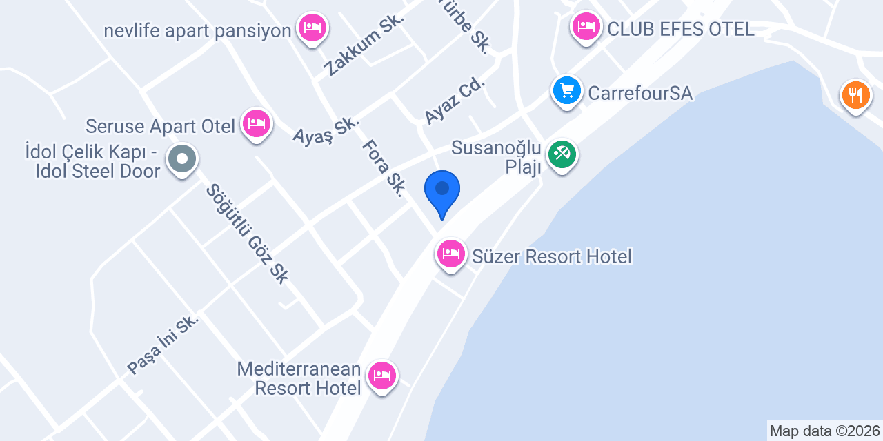 Susanoğlu otobüs terminali konumu