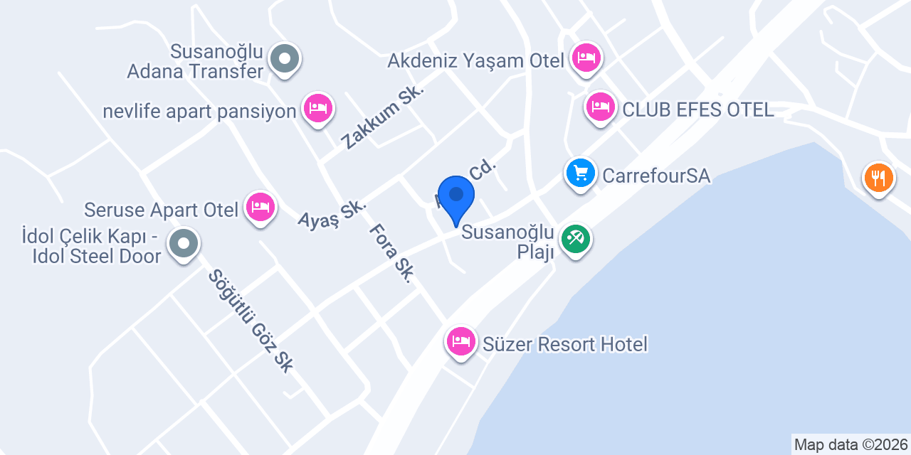 5K Apart Pansiyon konumu