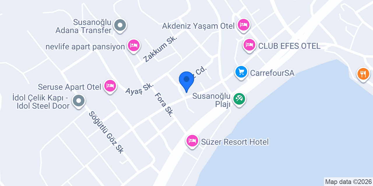 Çağlayan Apart Otel konumu
