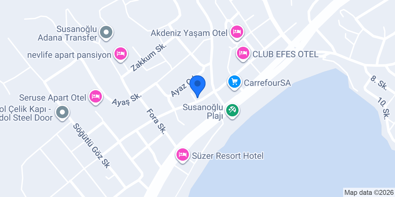 Topcuoğlu Apart Pansiyon konumu