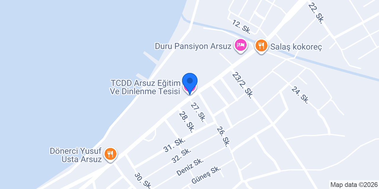 Tcdd Arsuz Eğitim Ve Dinlenme Tesisi konumu