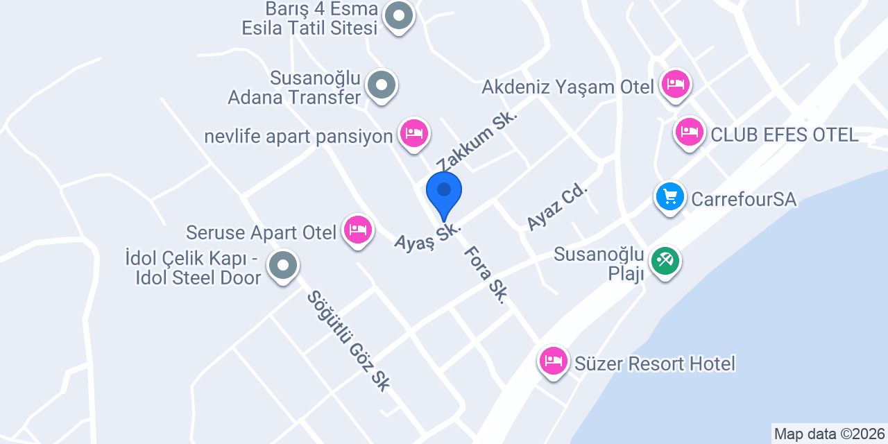 Susanoğlu Cennet Apart konumu