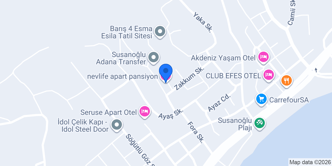 nevlife apart pansiyon konumu