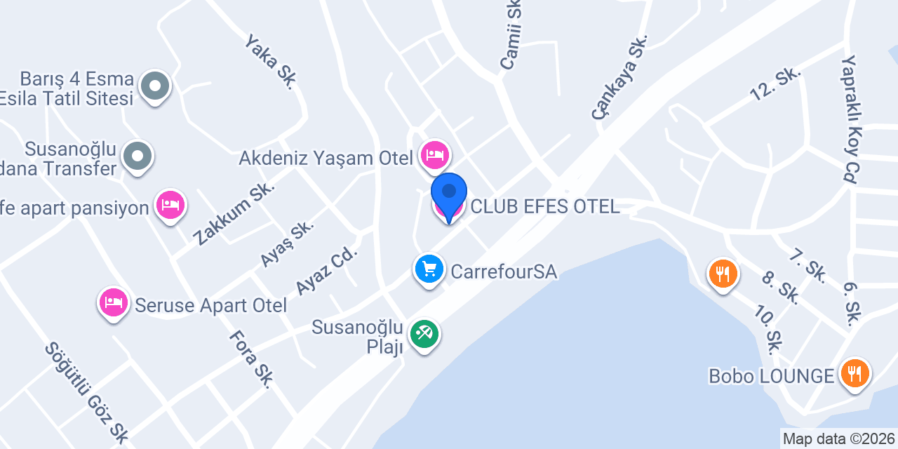 CLUB EFES OTEL konumu