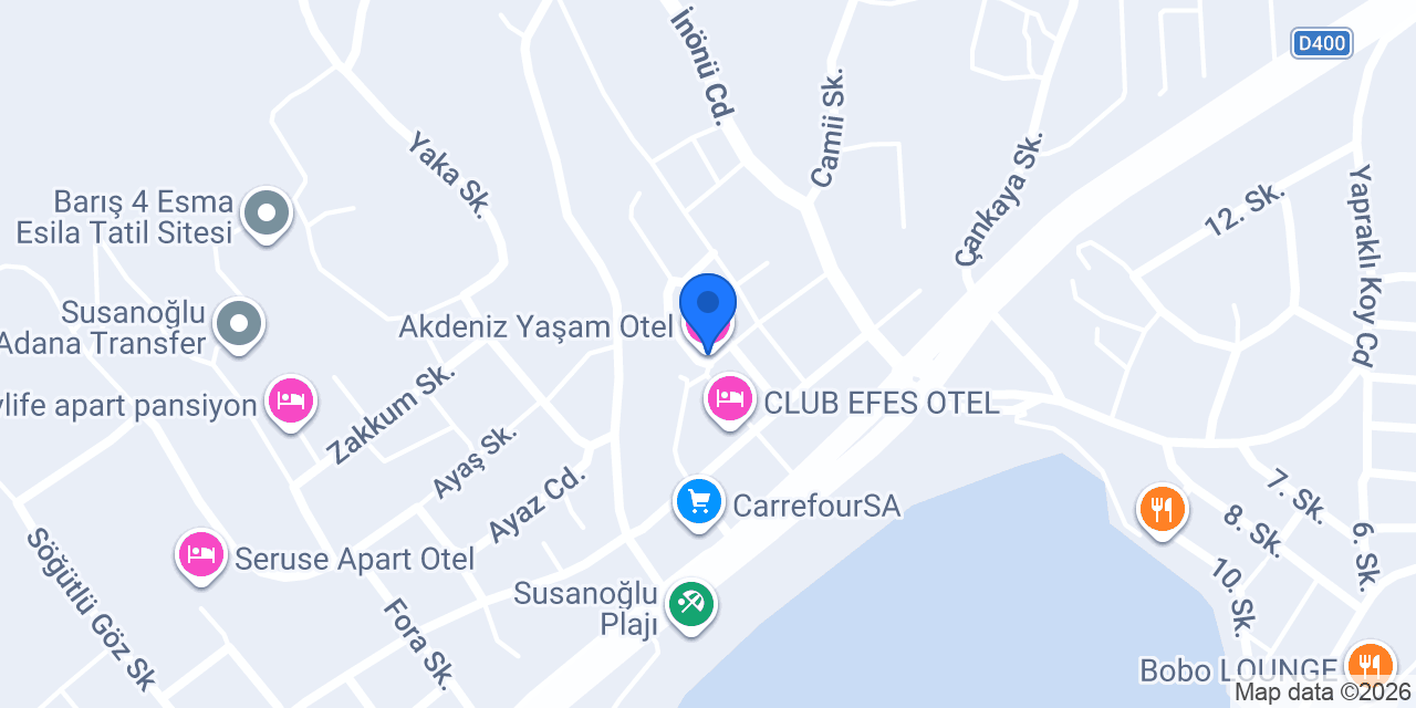 Akdeniz Yaşam Otel konumu