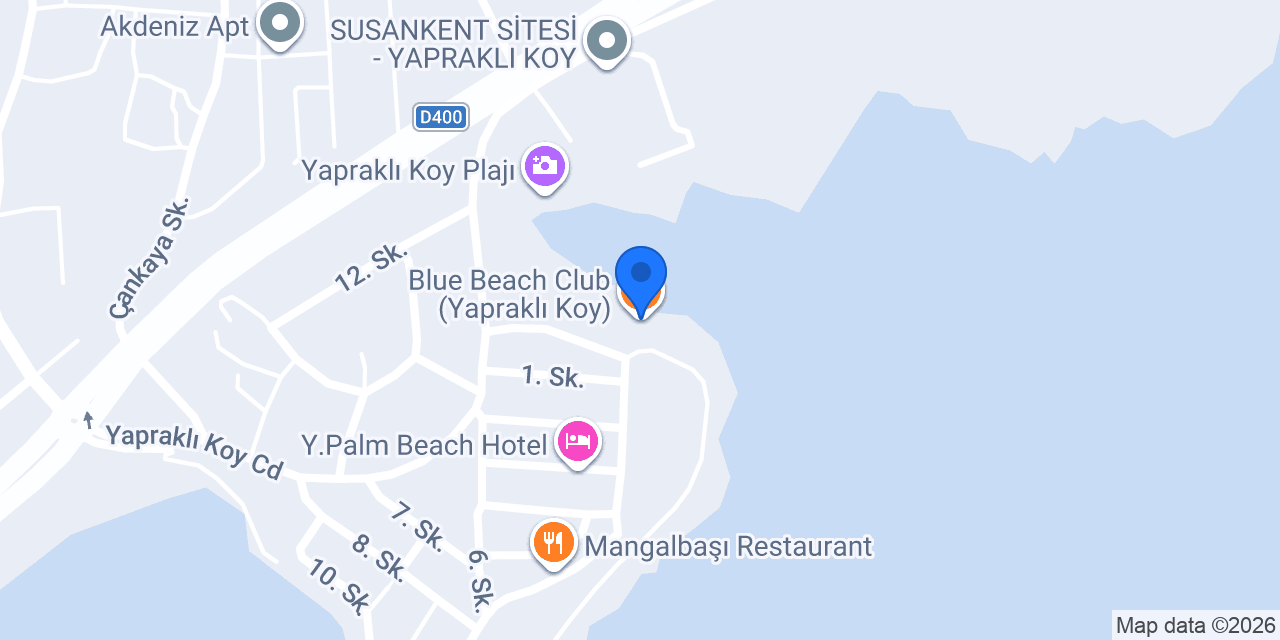 Blue Beach Club (Yapraklı Koy) konumu