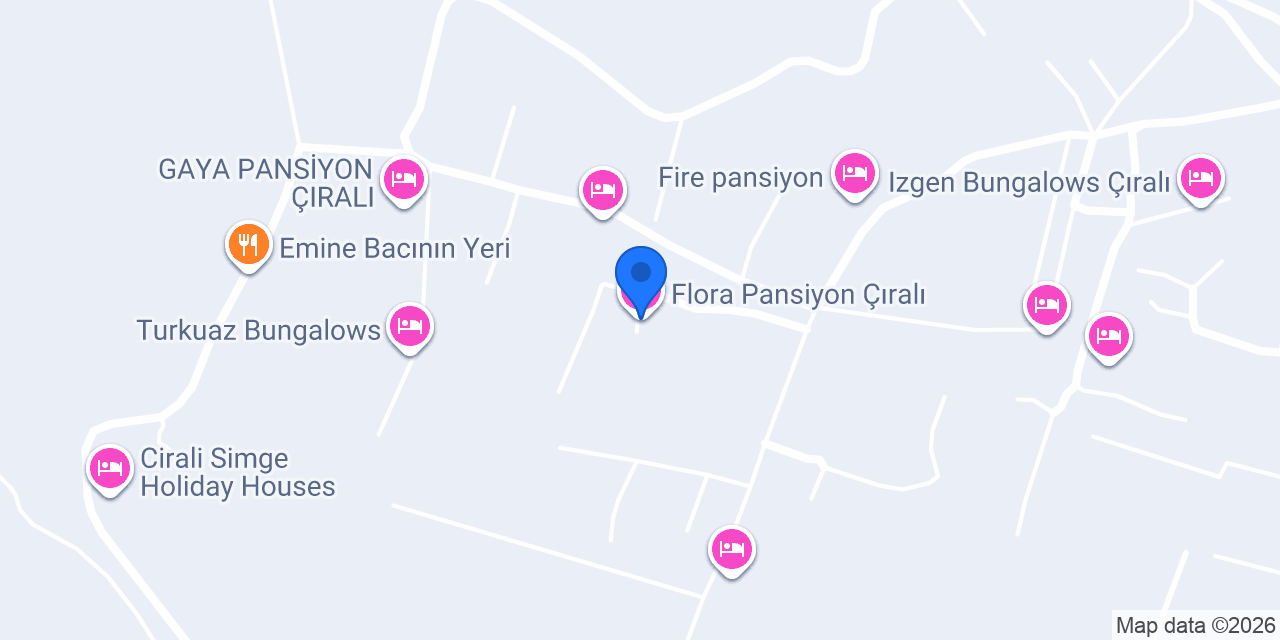 Flora Pansiyon Çıralı konumu