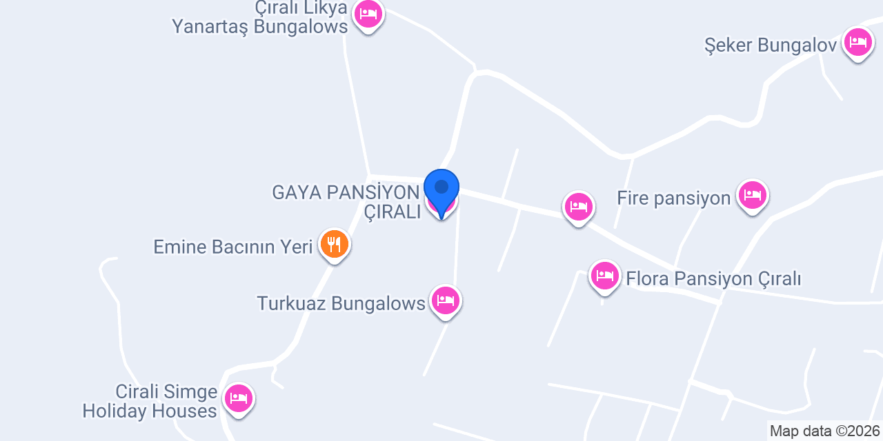 GAYA PANSİYON ÇIRALI konumu