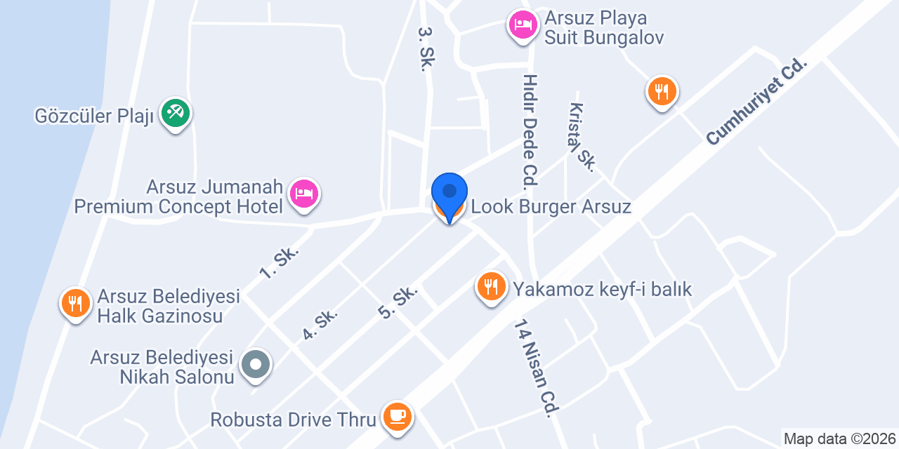 Look Burger Arsuz konumu
