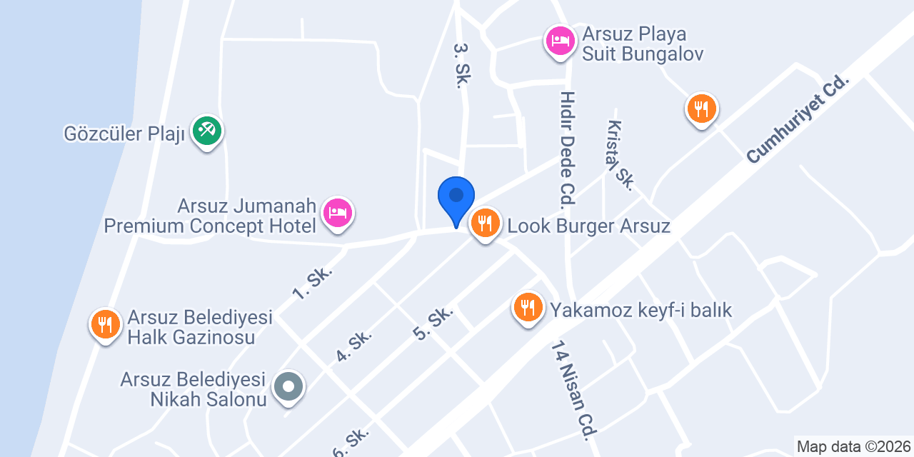 Sümer büfe fırın, resturant ve cafe konumu