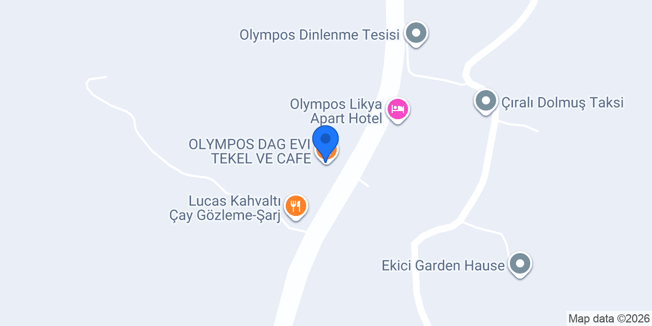 OLYMPOS DAG EVI TEKEL VE CAFE konumu