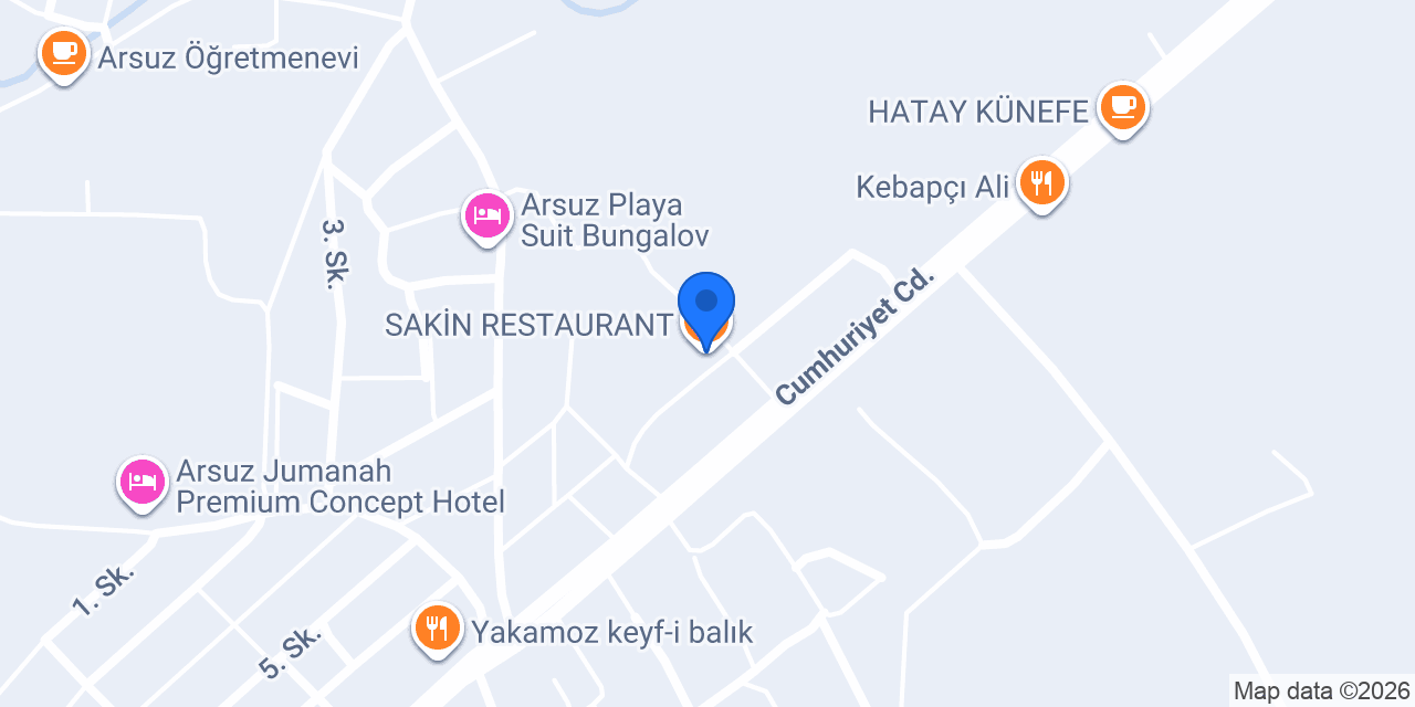 SAKİN RESTAURANT konumu