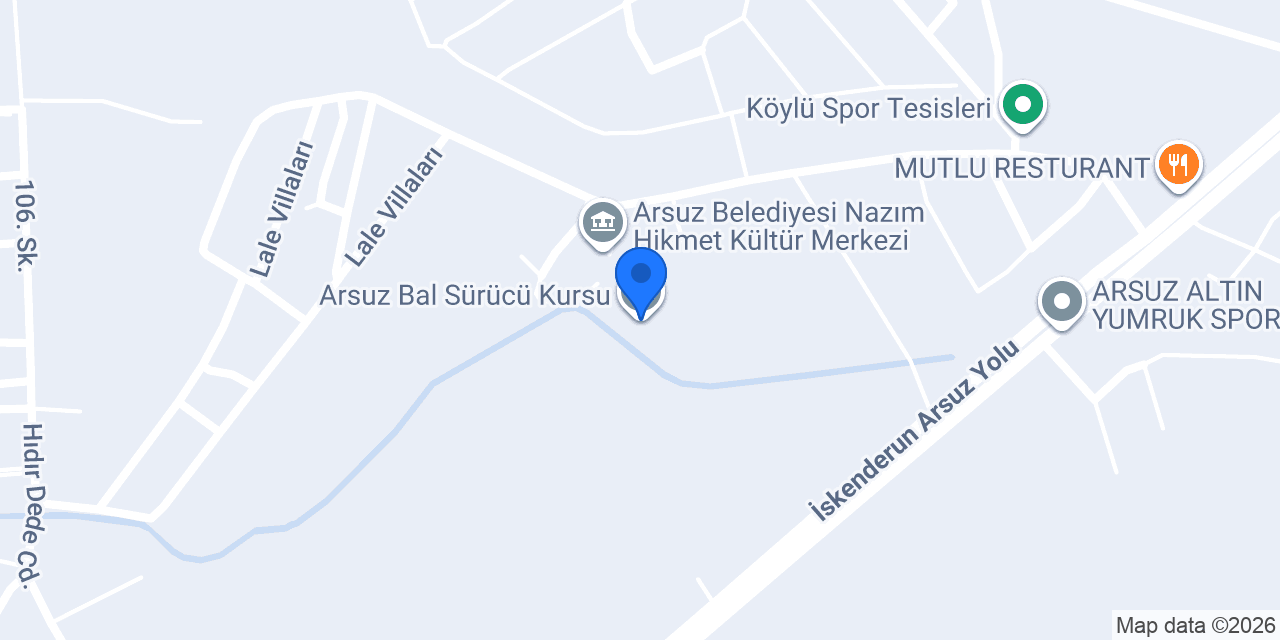 Arsuz Bal Sürücü Kursu konumu