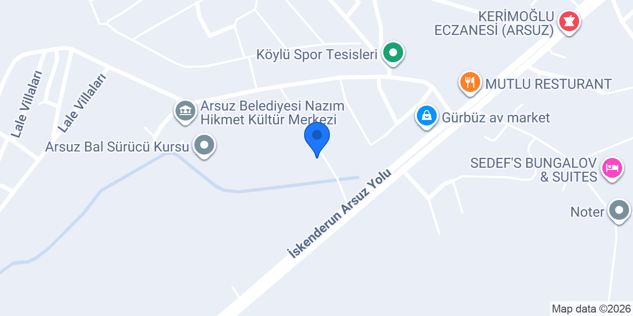 ARSUZ İLÇE HALK KÜTÜPHANESİ konumu