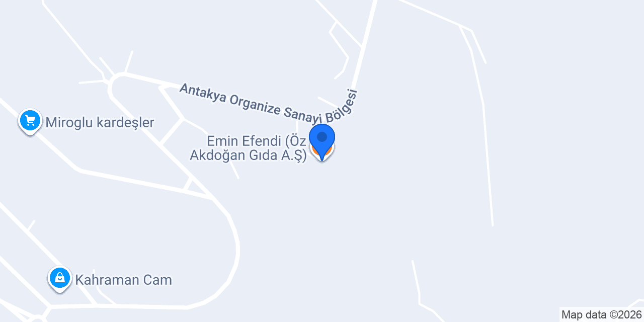Emin Efendi (Öz Akdoğan Gıda A.Ş) konumu