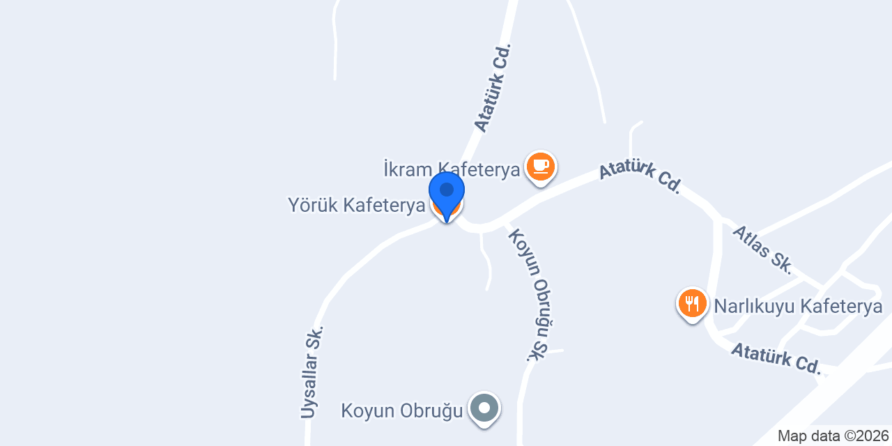 Yörük Kafeterya konumu