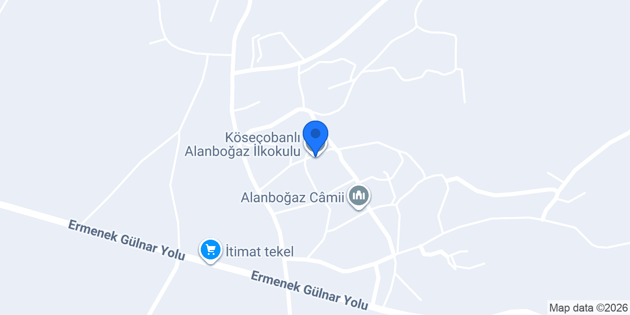 Köseçobanlı Alanboğaz İlkokulu konumu