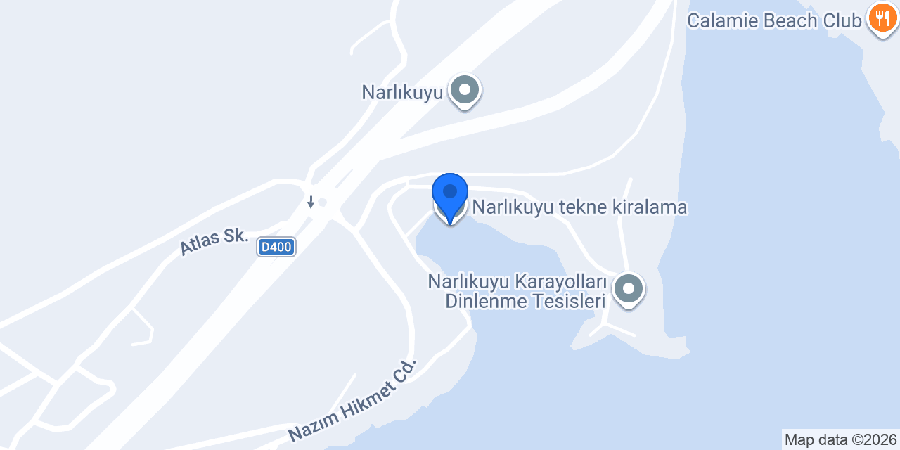 Narlıkuyu tekne kiralama konumu