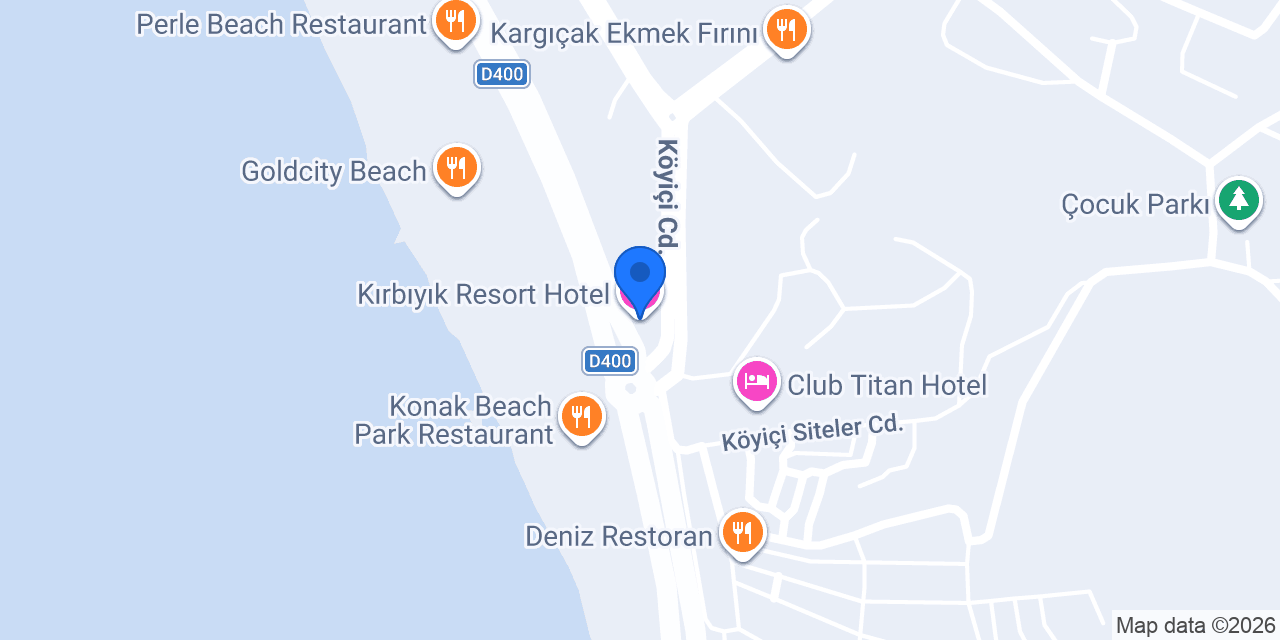 Kırbıyık Resort Hotel konumu