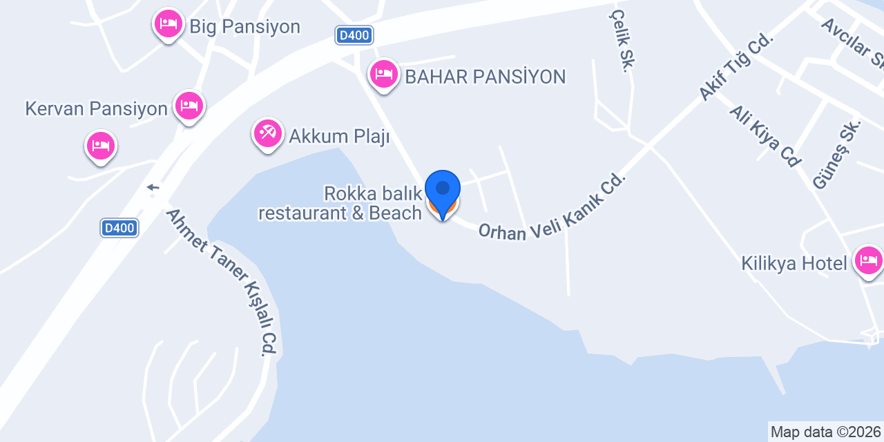 Rokka balık restaurant & Beach konumu
