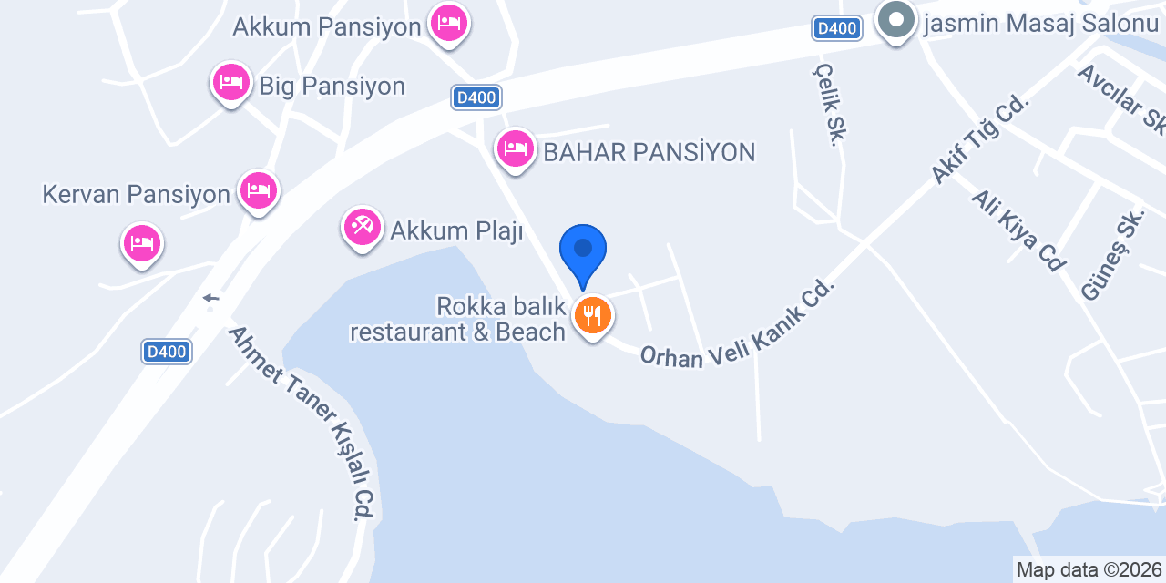 Mesut Pansiyon Akkum Mersin konumu