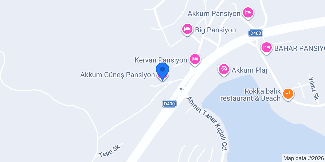 Akkum Güneş Pansiyon konumu