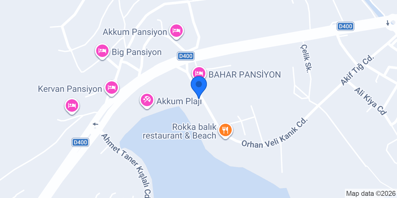 Akkum Kumsal Pansiyon konumu