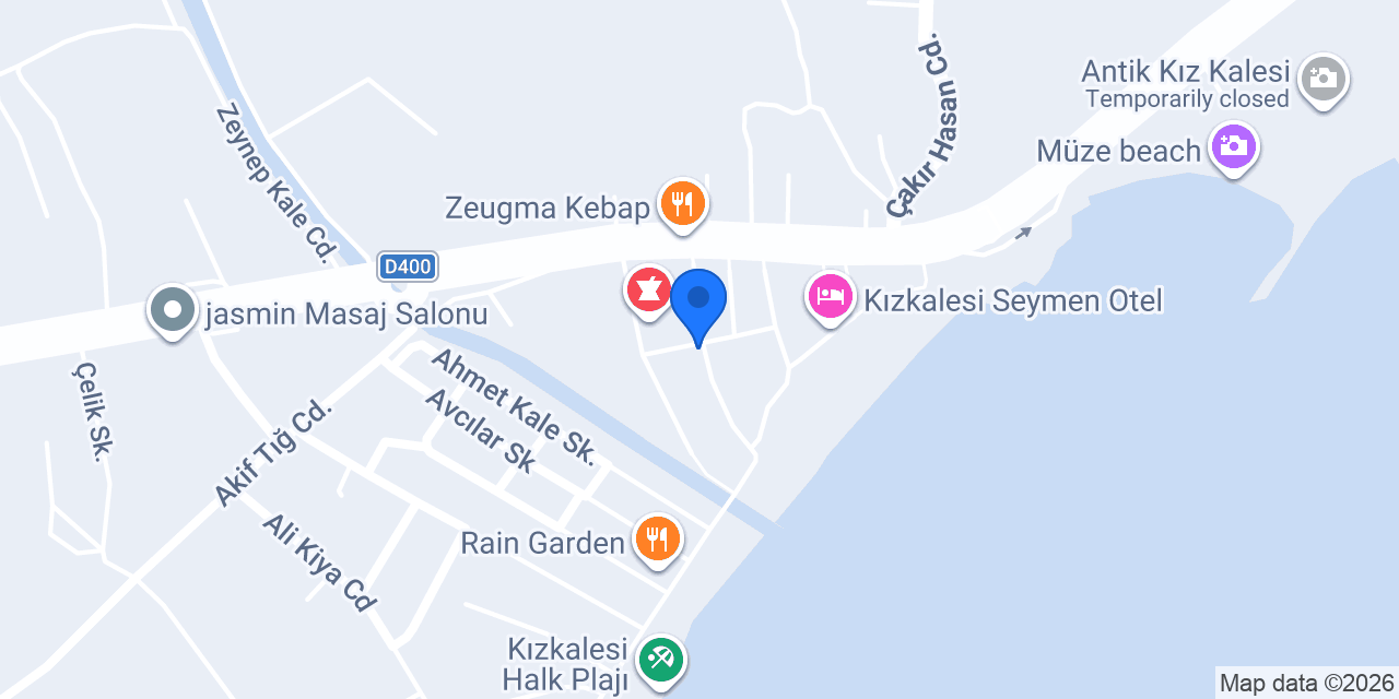 Kızkalesi Rose Motel konumu