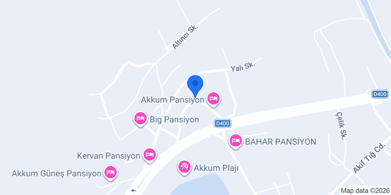 Akkum ayışığı pansiyon konumu