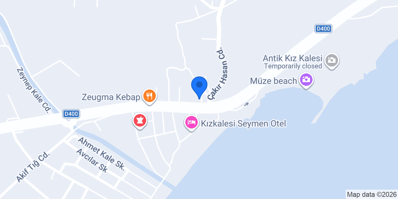 Efsane Hotel Kızkalesi konumu