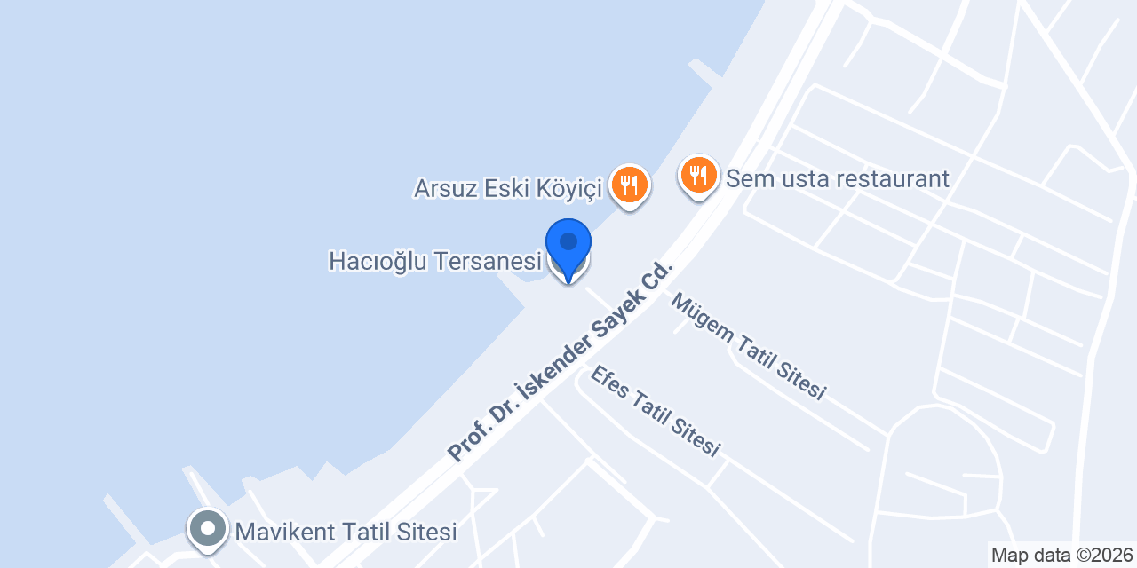 Hacıoğlu Tersanesi konumu