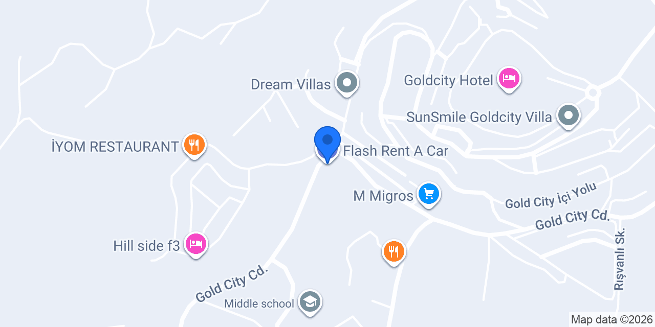 Flash Rent A Car konumu