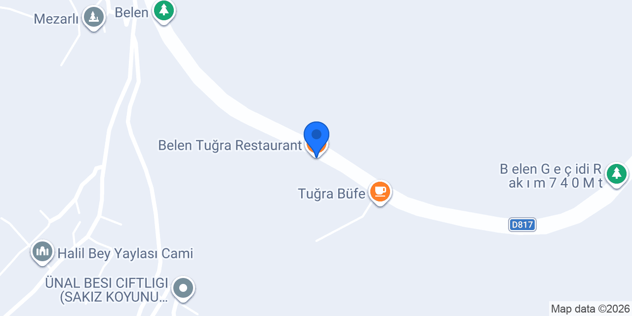 Belen Tuğra Restaurant konumu