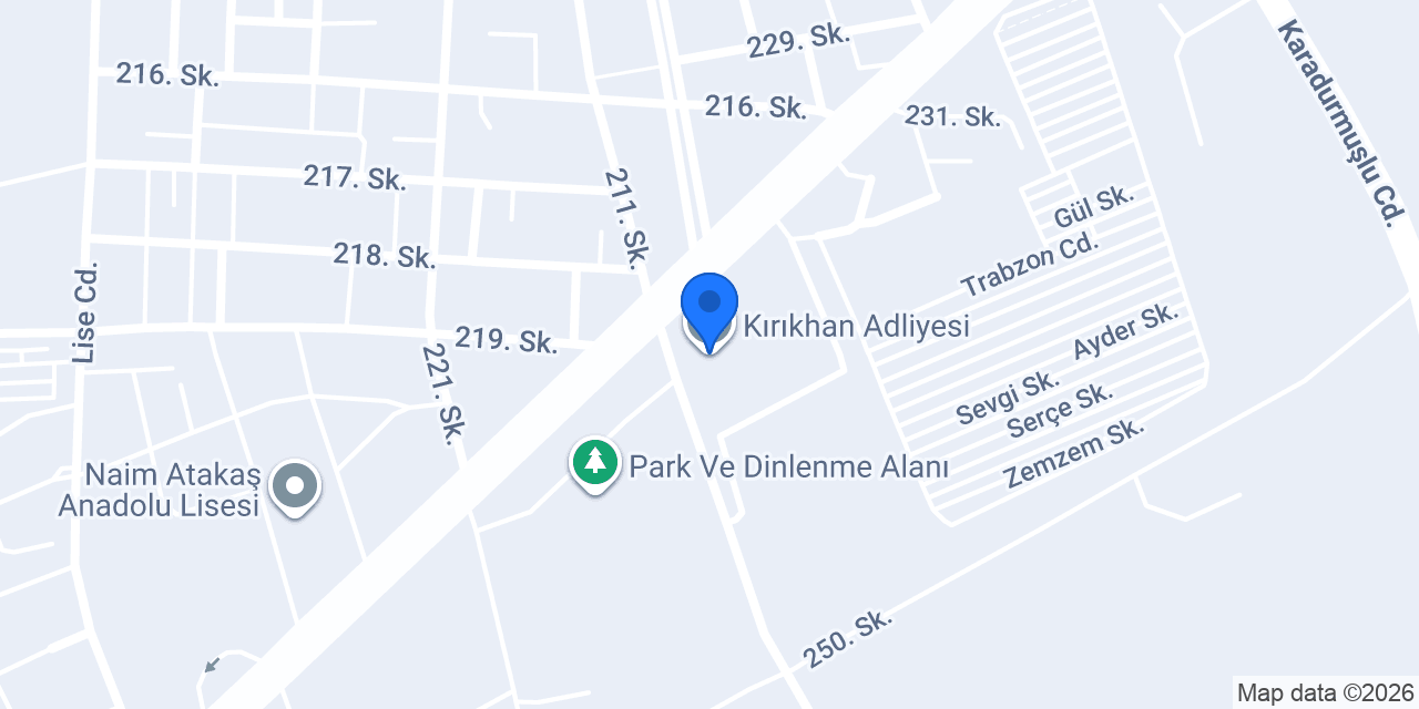Kırıkhan Adliyesi konumu