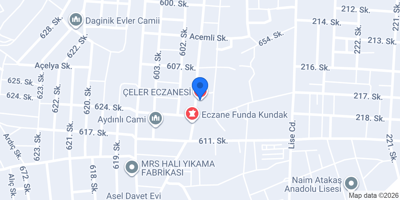 ÇELER ECZANESİ konumu