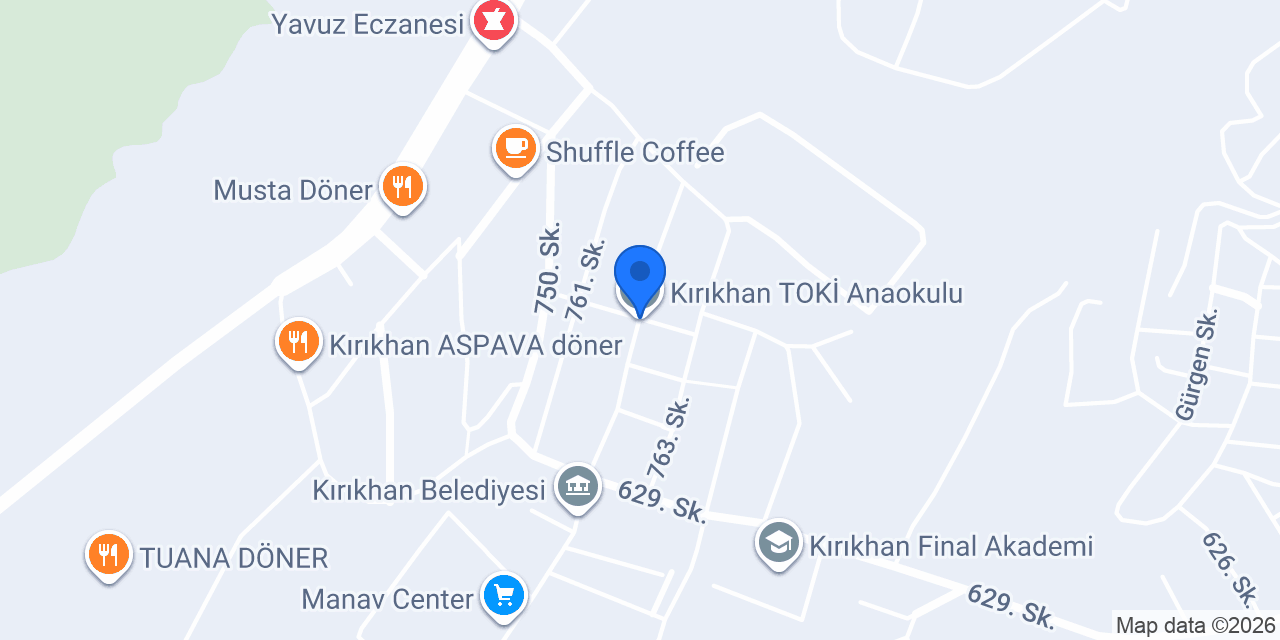 Kırıkhan TOKİ Anaokulu konumu