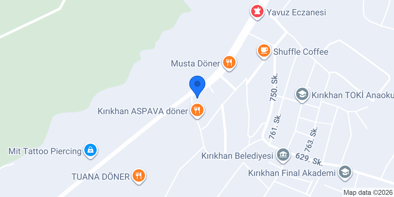 Kırıkhan Çarşı Taksi konumu
