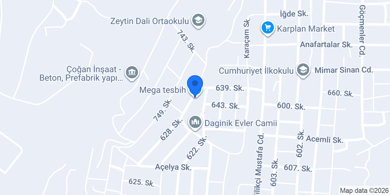 Mega tesbih konumu