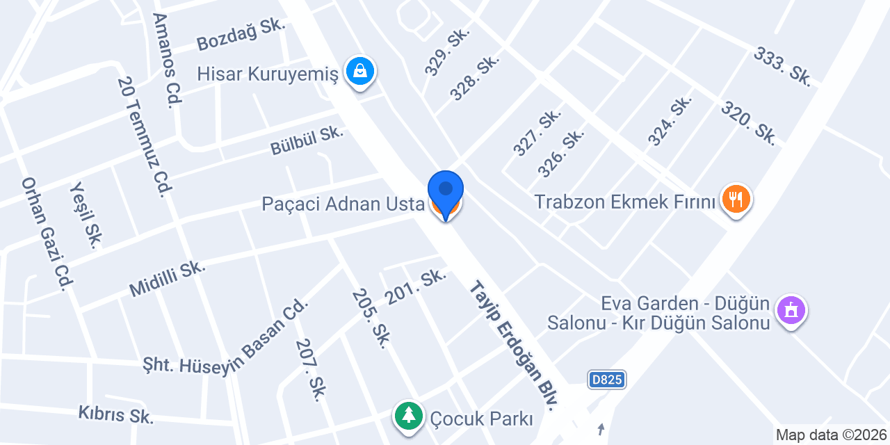 Paçaci Adnan Usta konumu