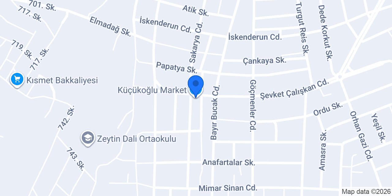 Küçükoğlu Market konumu