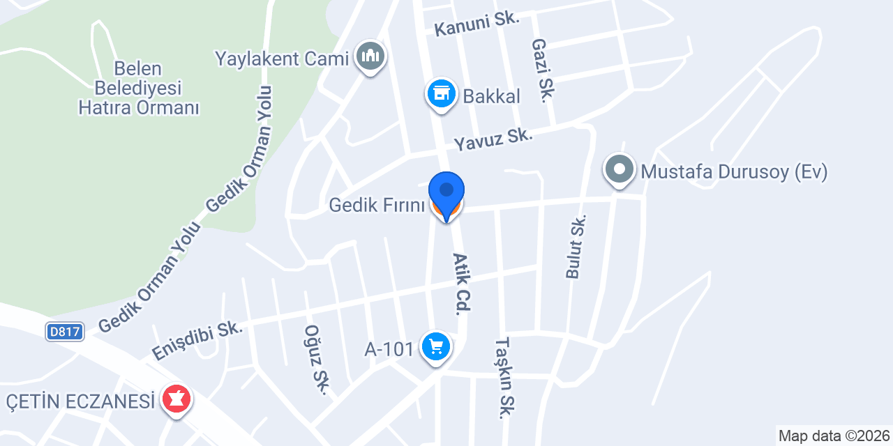 Gedik Fırını konumu