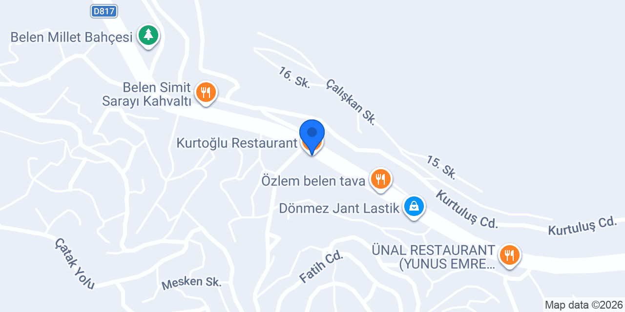 Kurtoğlu Restaurant konumu