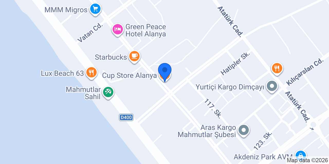 Cup Store Alanya konumu