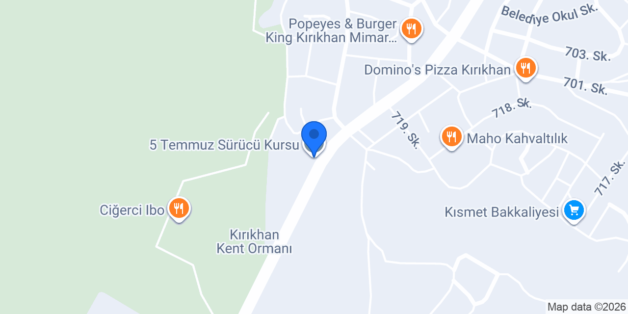 5 Temmuz Sürücü Kursu konumu