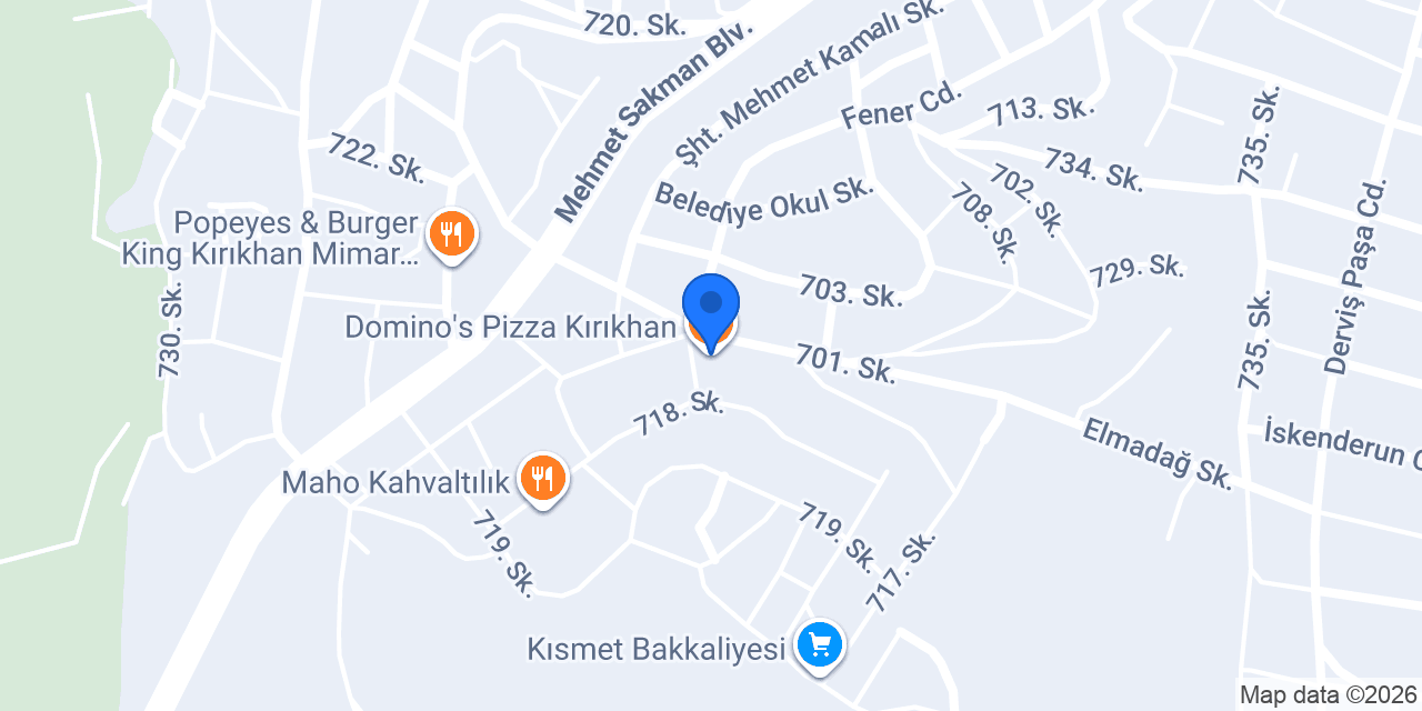 Domino's Pizza Kırıkhan konumu