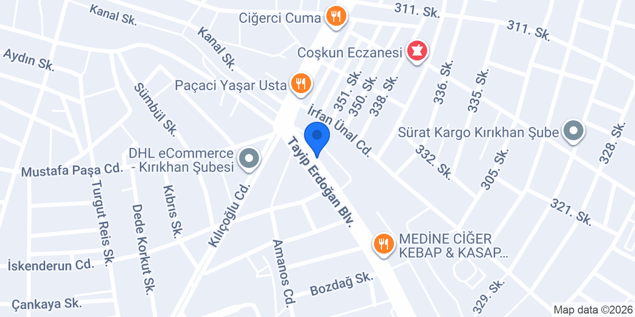 Arık Oto Döşeme konumu