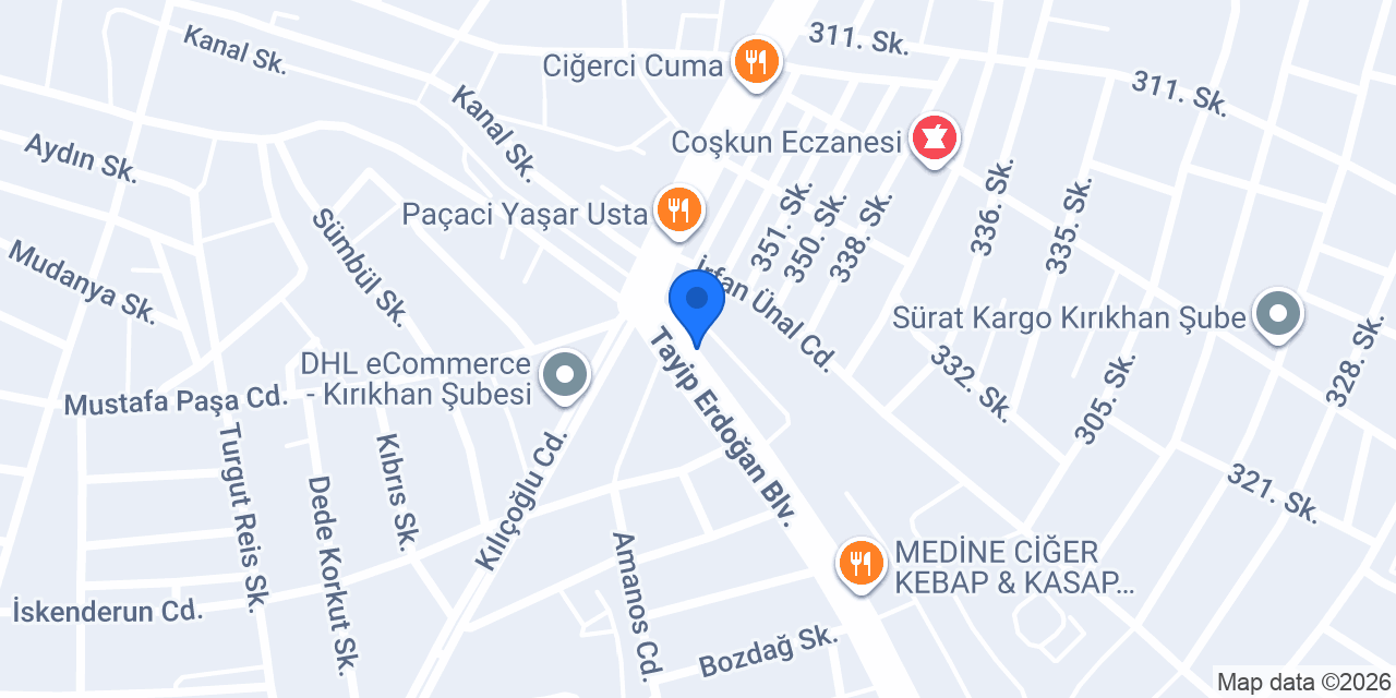 İnat Oto Lastik konumu